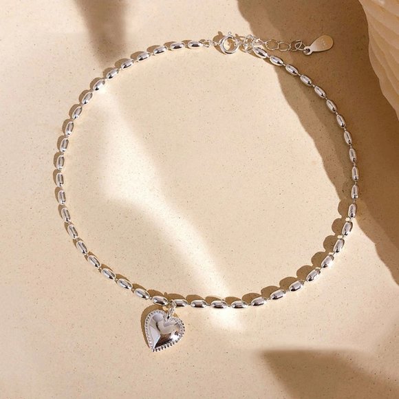*NEW 925 Sterling Silver Simple Heart Bracelet A - Picture 7 of 10